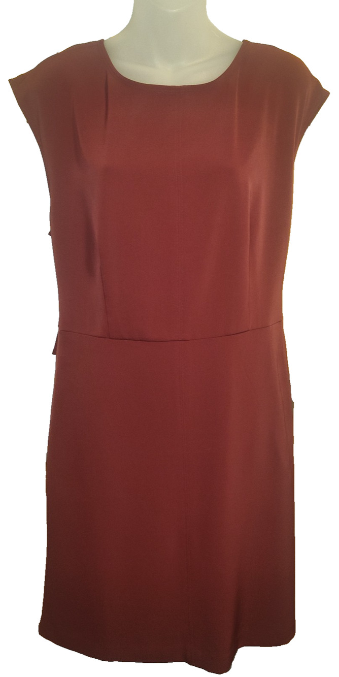 LOFT Women’s Red Sleeveless Fitted Waist Minimalist Style Dress Size 12 BG29